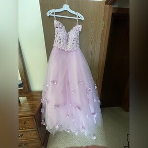 Mori Lee Light Lavender Floral Prom Dress